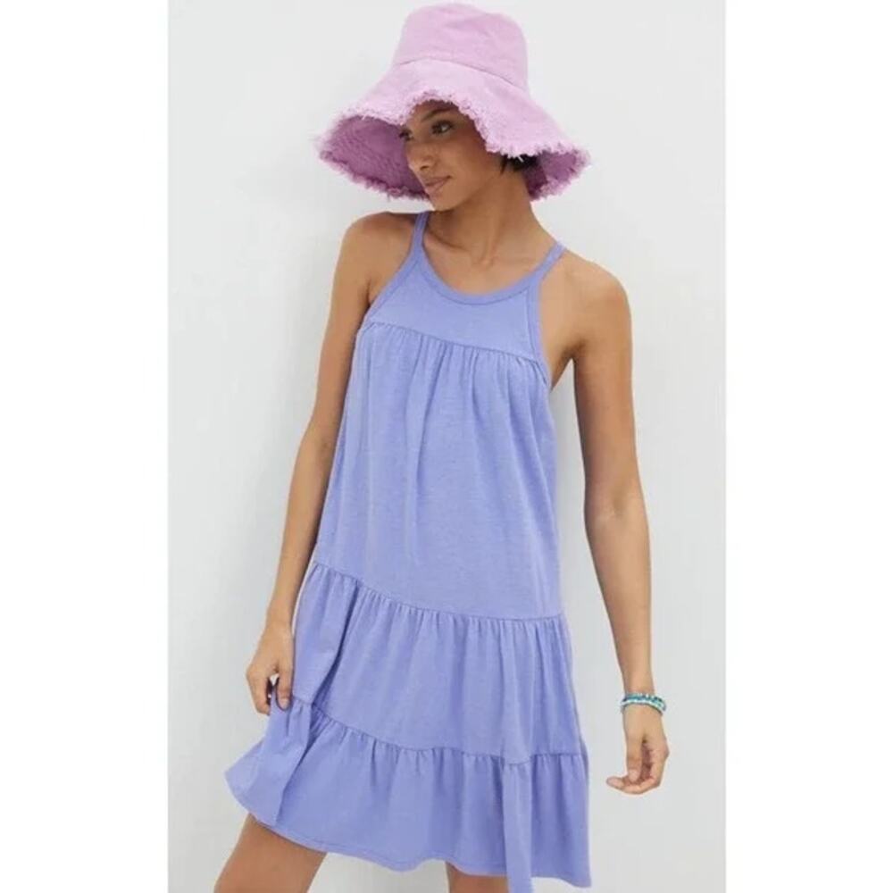 Sundry Dress Womens Small 1 NWT Tiered Mini Dress Iris Tiered Tank‎ Purple